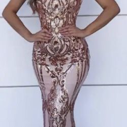 Dress Halter Backless Strapless Sequin Sexy Dress Elegant Long