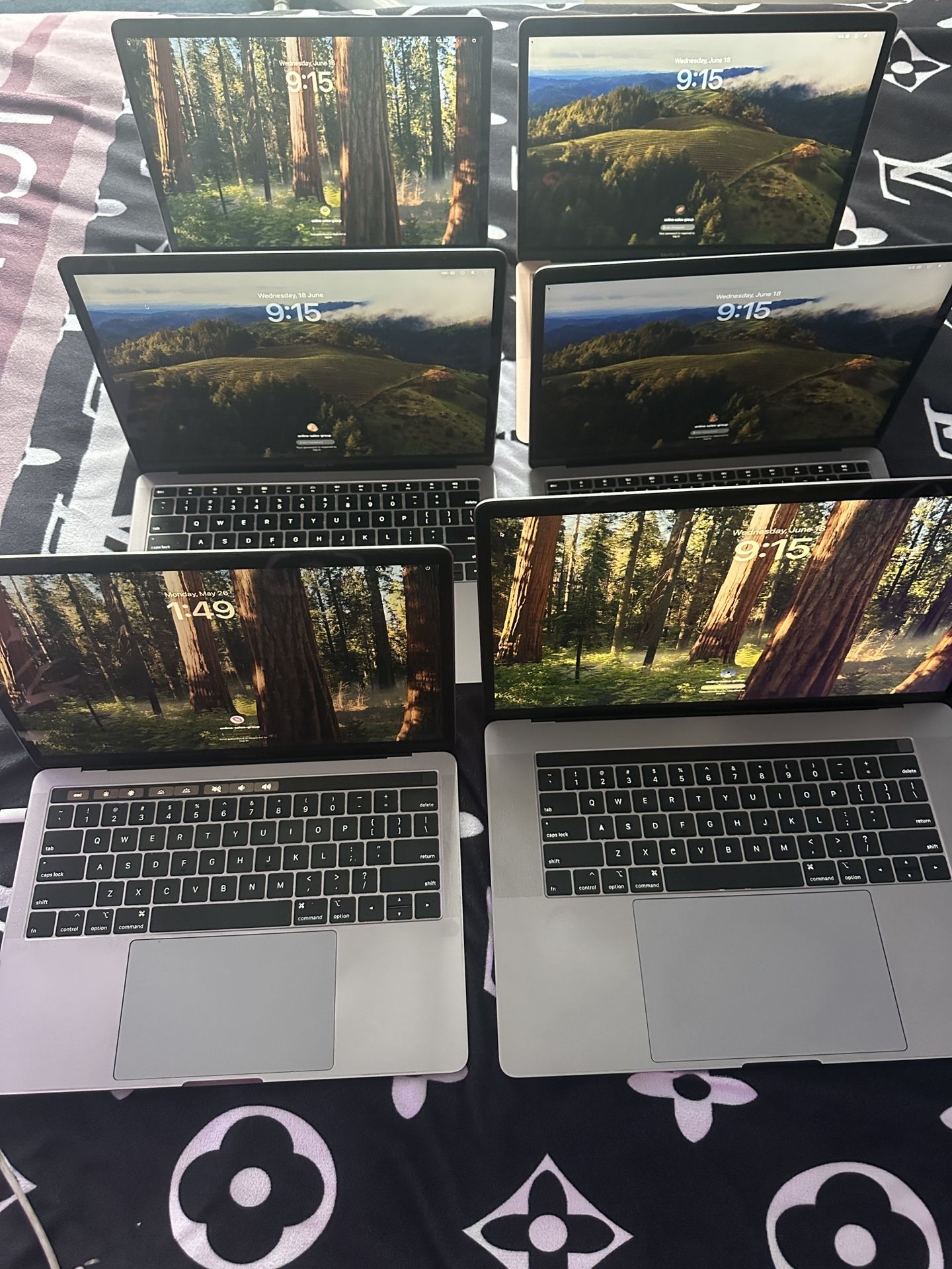 Six MacBooks