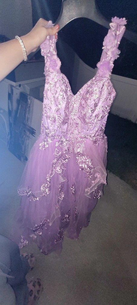 XL Purple Quinceanera Dress And Ball Gown