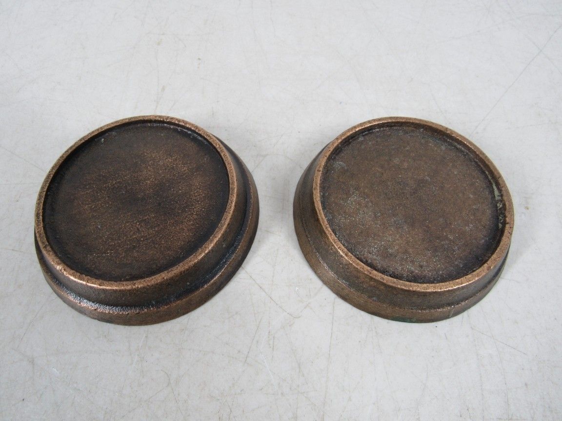 Chart/Map Solid Copper Vintage 1 Lb. Weights Candle Holders Pair