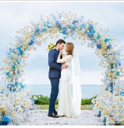 Round Backdrop Stand 8ft, Round Balloon Arch Stand, Gold Circle Arch
Metal Circle Backdrop Frame for Wedding, Birthday Party, Anniversary, Bridal Cere