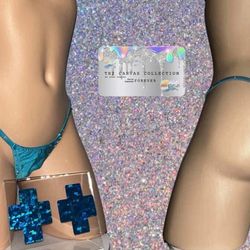 EXOTIC DANCE/ CLUB/ RAVE WEAR: THONG WITH RHINESTONES