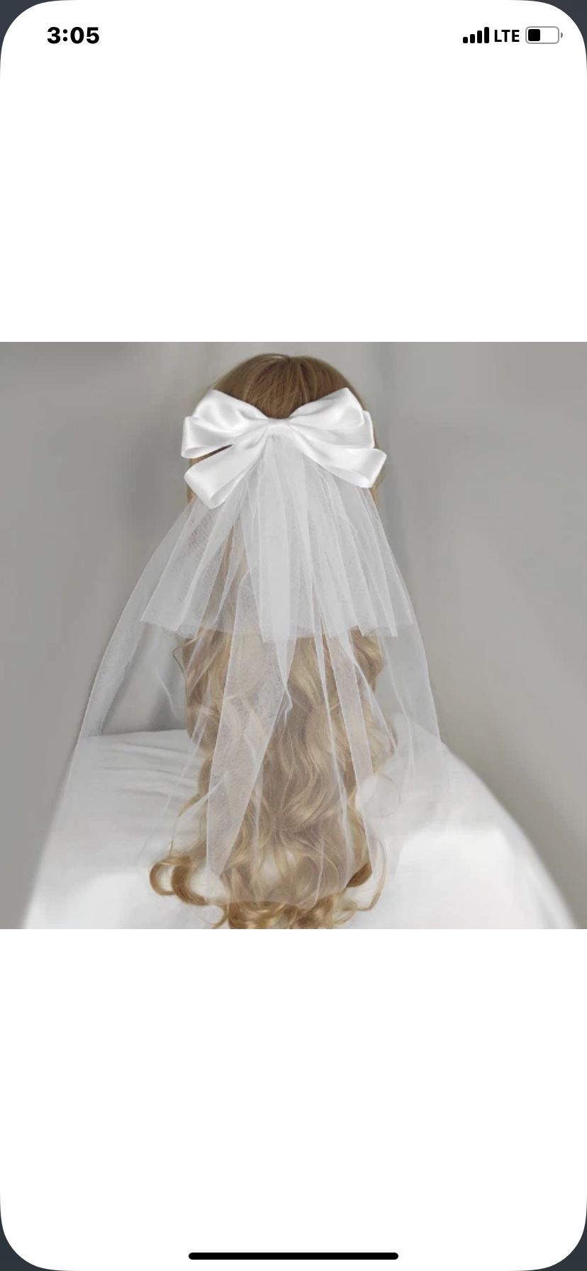 White Wedding Veil Bow Hairpin Sweet Bride Small Short Veil Studio Photography