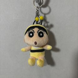 Crayon Shin-chan Honey Bee Hachi Costume Plush Keychain Brand New 
