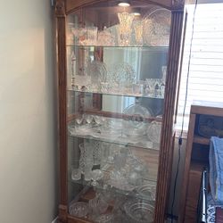 Glass and Oak Curio Cabinet