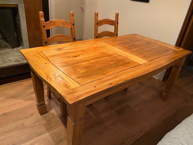 Pier 1 hardwood dining table + 4 chairs