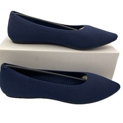 Arromic knit pointed toe slip on comfy casual flats women Size 11