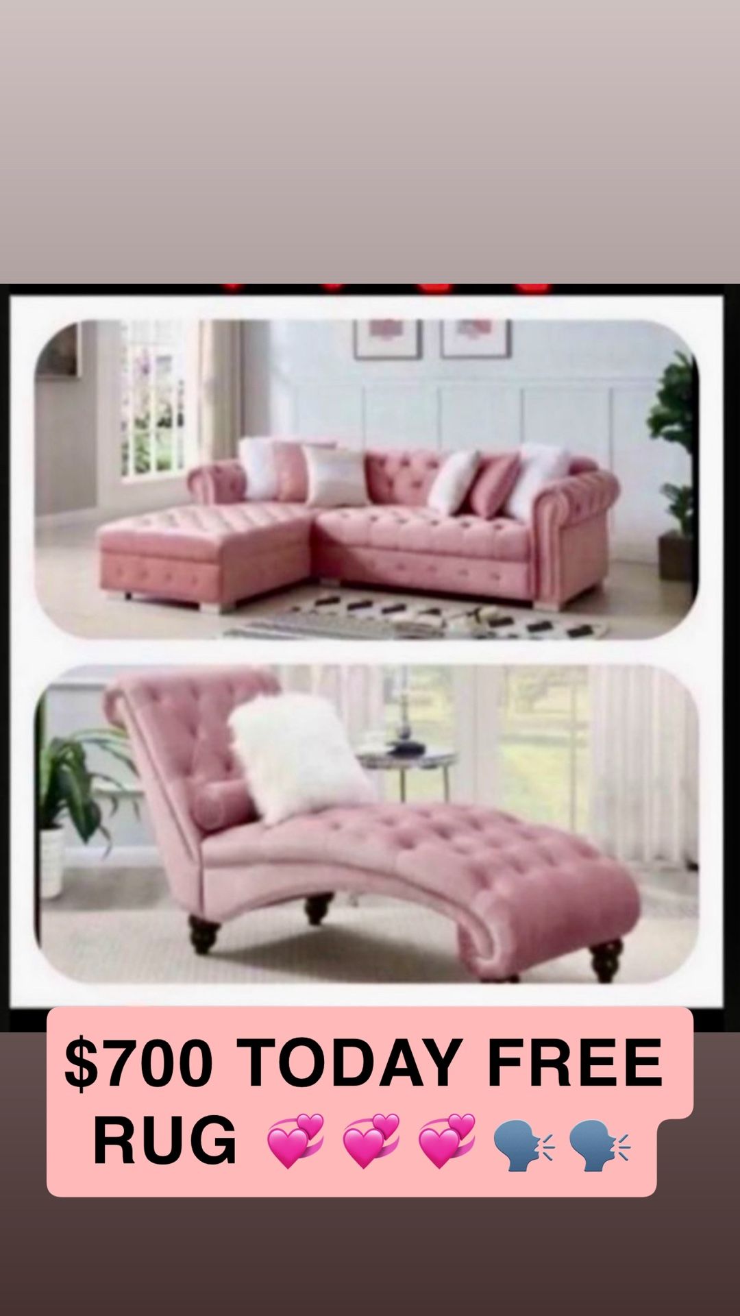 SECTIONAL CHAISE NEW $700 TODAY