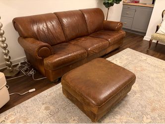 brown leather couch sofa