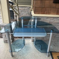 Nice Blue Glass Gaming Or Office Table