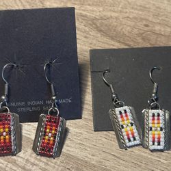Sterling silver beaded earrings