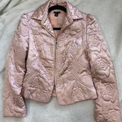 Pink Quilted Designer Jacket - Sz 6