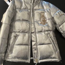 Christian Audigier Genuine Leather Puffer/quilted Jacket