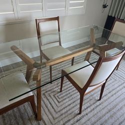 Beautiful Glass Wood Dining Table 