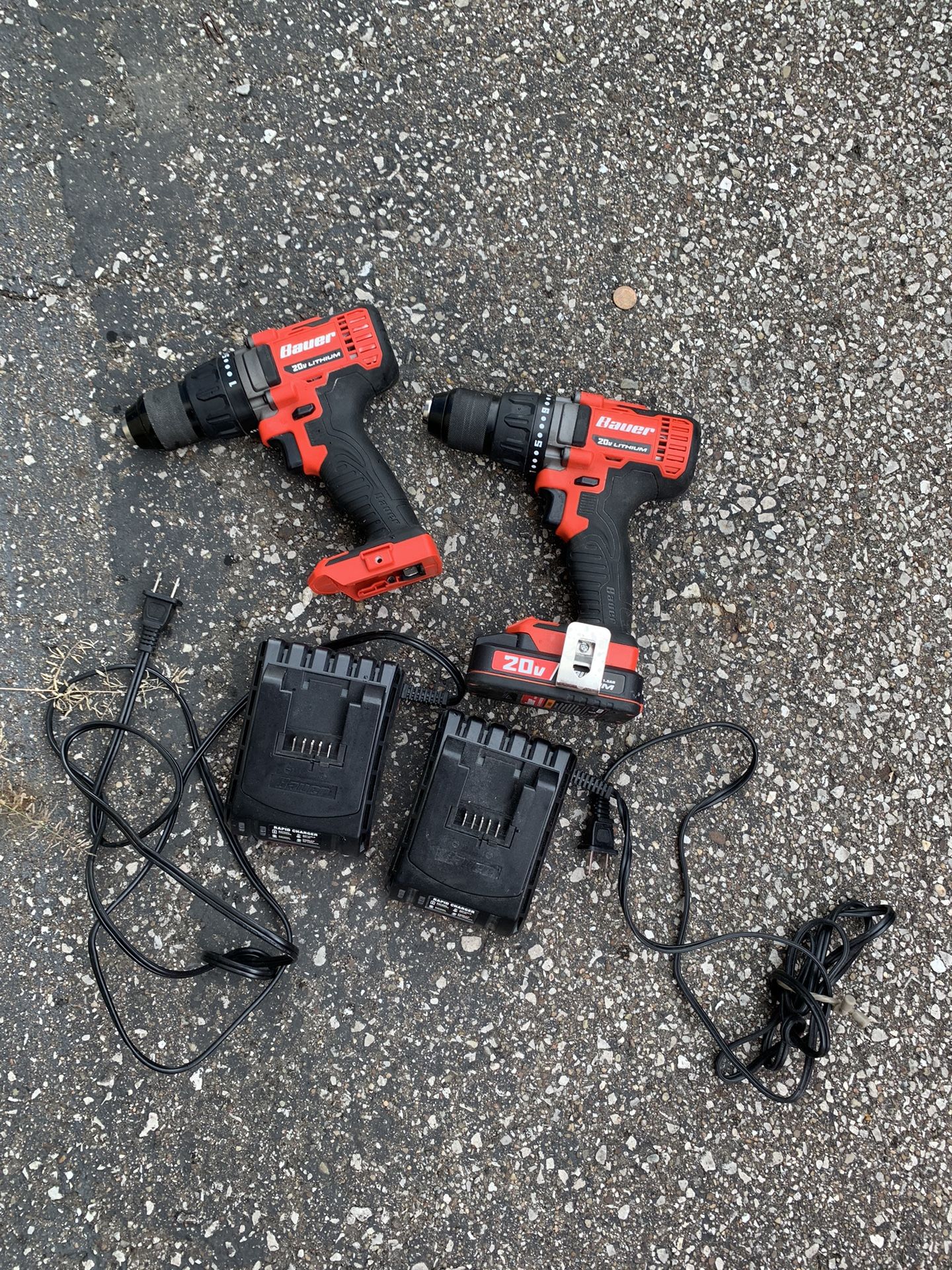 Bauer 1/2” Power Drills With Chargers 