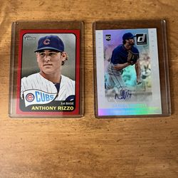 2 Baseball Cards 1 Signed 