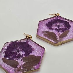 Purple Hydrangea Earrings
