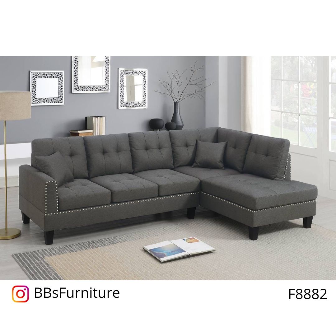 Gray Sectional Sofa With Ottoman (Free Delivery)