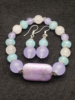 Ocean Jasper Bracelet With Matching Earrings