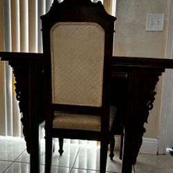 Antique Solid Wood Desk & Chair 41.5”Lx17.5Wx32”H