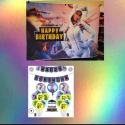 Fortnite Party Supplies With Backdrop
