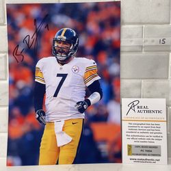Ben Roethlisberg Signed Autographed Steeler 8x12 Photo With COA 