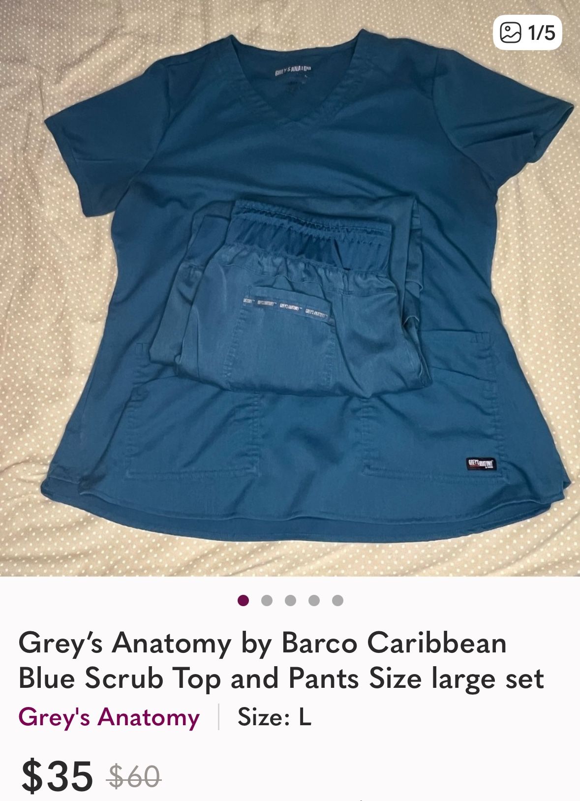 Scrub Blue Top and Pants