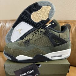 New*  Air JORDAN 4 Retro "Craft Olive" MENS Size 12 US - OG All DS
