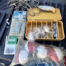 Nice Assortment Of Fishing Tackle And Box
