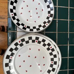 Golden Rabbit Vintage Ladybug Picnic Dishes 