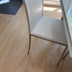  Calligaris White Leather DR Chairs (8)