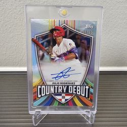 2023 Topps WBC World Baseball Classic Julio Rodriguez Country Debut RC Auto /50