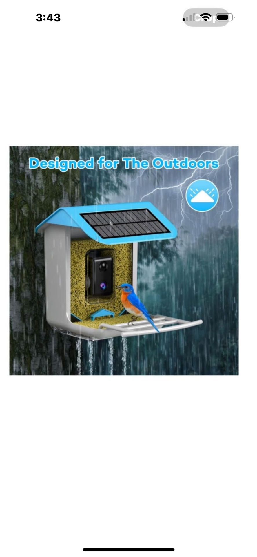 Smart Bird Feeder With Live Camera And Identifiers