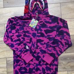 Purple Bape Shark Hoodie