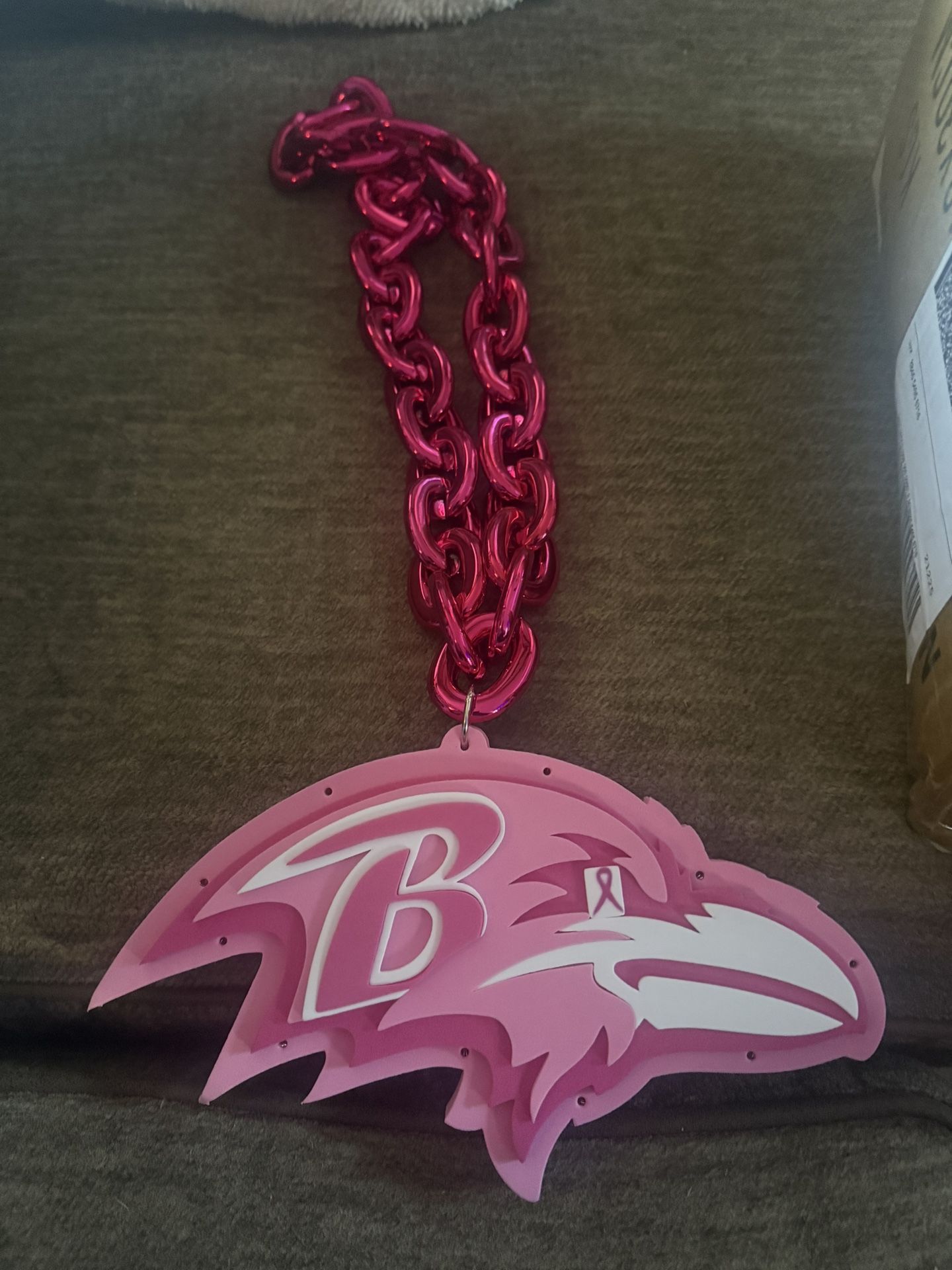 Foam Fan Breast Cancer Necklace