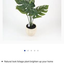 len + Allen +Roth 32-in Green Indoor Artificial Silk Plant Plants