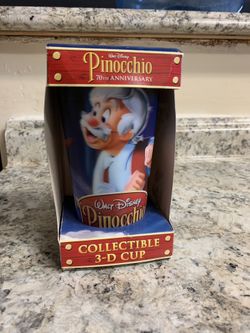 Cups, Walt Disney “Pinocchio” collectible 70th anniversary 3-D
