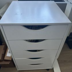 White 5-Drawer Storage Unit