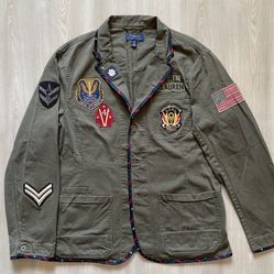 Polo Ralph Lauren Green Army Field Jacket U.S.R.L. Flight Jacket  Mens XL 