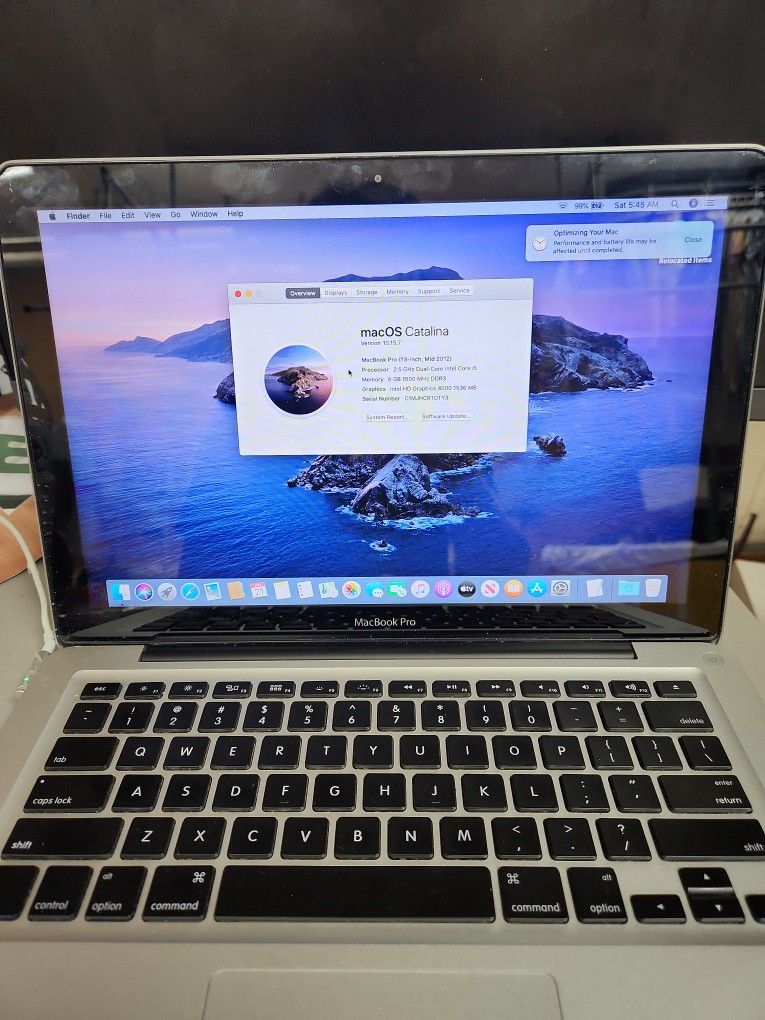 Macbookpro 13in (2012 Catalina OS)