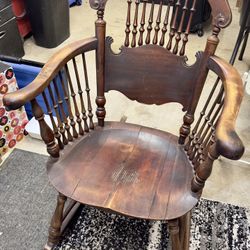 Vintage All Wood Rocking Chair