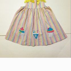 Rare Too Sun Dress with Ice Cream Patches Baby Size 24M
