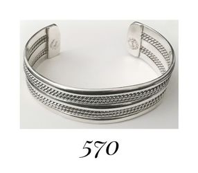 7.5" Solid Sterling Silver Wide & Heavy Handcrafted Twisted Wire Cuff Bracelet, signed