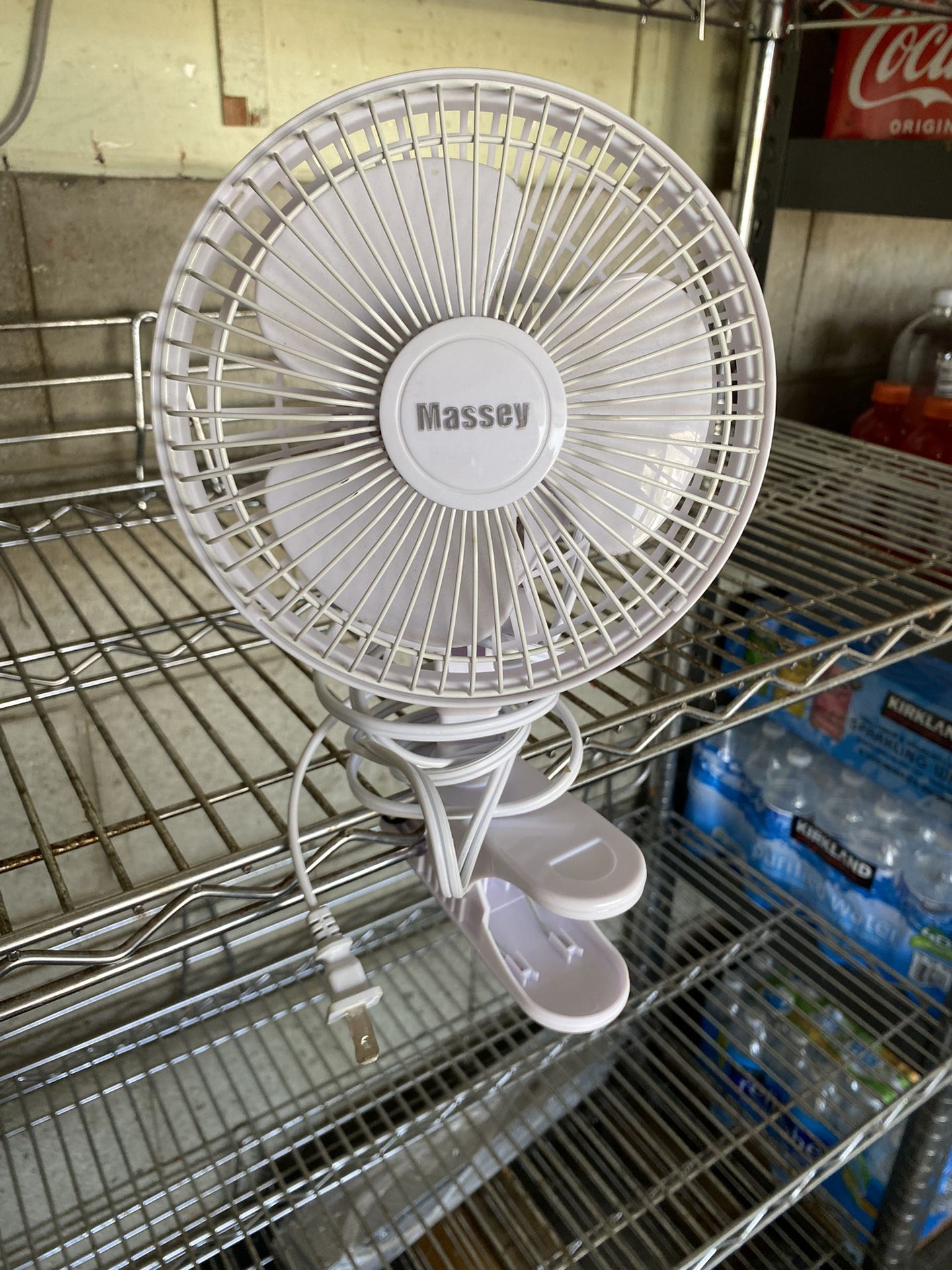 White Massey Clip On Fan