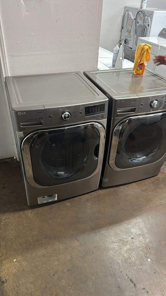 LG SET STEAM WASHER AND ELECTRIC DRYER STAINLEES STEEL