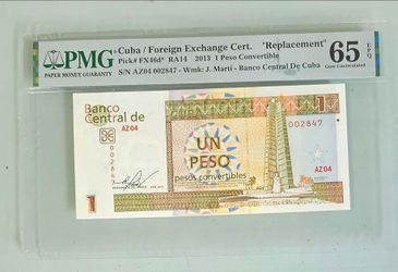 1 Peso Convertible 2013 PMG 65
