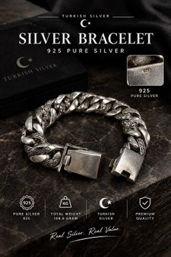Turkish Silver Bracelet - 925 Sterling Silver
