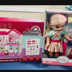 Brand New Doll house And Doll Set