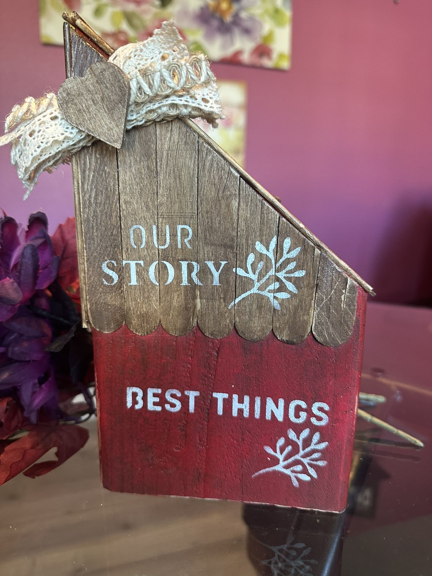 Wood Sign Shelf Sitter Red Barn