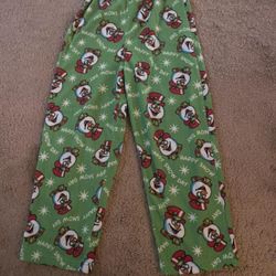 Snowman Let It Snow Fleece Pajama Lounge Pants Youth Large 10/12